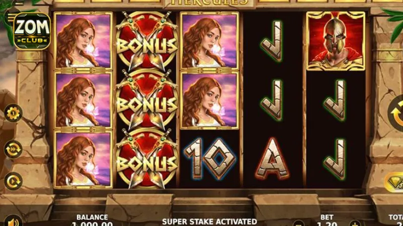 Những phần thưởng và jackpot trong game Slot Hercules tại ZomClub